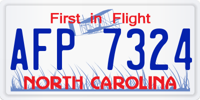 NC license plate AFP7324