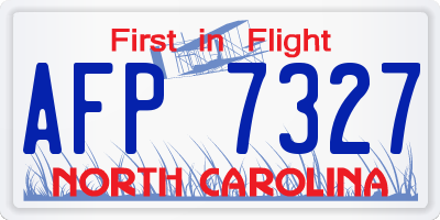 NC license plate AFP7327