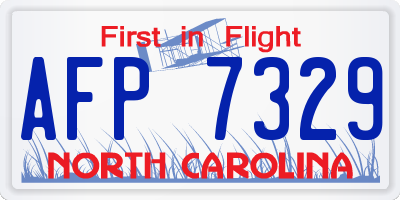 NC license plate AFP7329