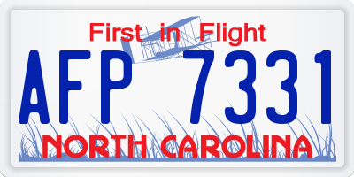 NC license plate AFP7331