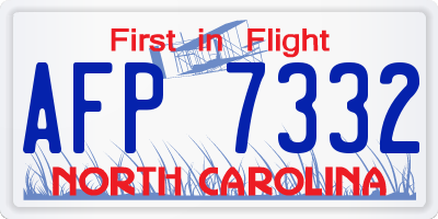 NC license plate AFP7332