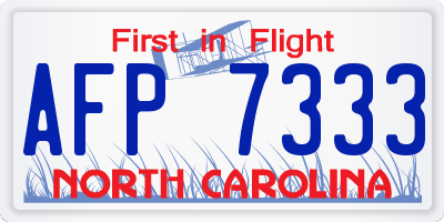 NC license plate AFP7333