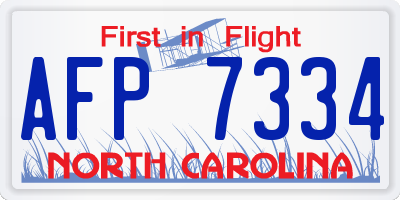 NC license plate AFP7334