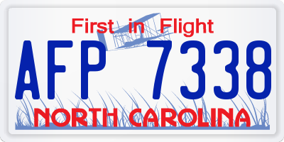 NC license plate AFP7338