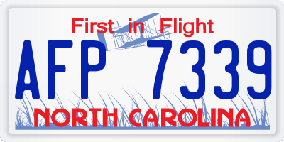 NC license plate AFP7339