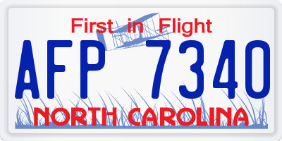NC license plate AFP7340