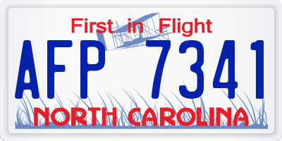 NC license plate AFP7341