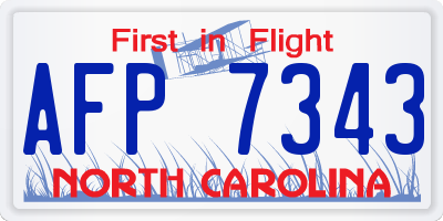 NC license plate AFP7343