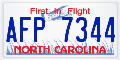 NC license plate AFP7344