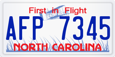 NC license plate AFP7345