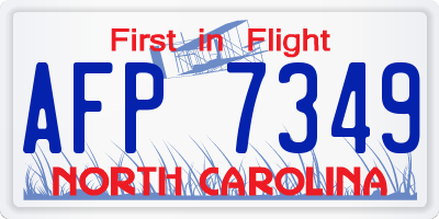 NC license plate AFP7349