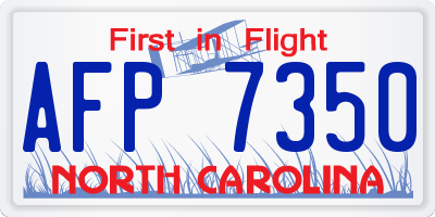 NC license plate AFP7350