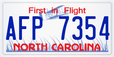 NC license plate AFP7354