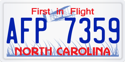 NC license plate AFP7359