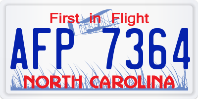 NC license plate AFP7364