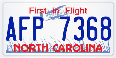 NC license plate AFP7368