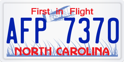 NC license plate AFP7370