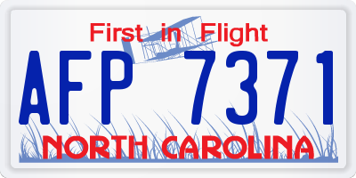 NC license plate AFP7371