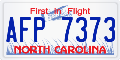 NC license plate AFP7373