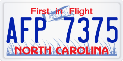 NC license plate AFP7375