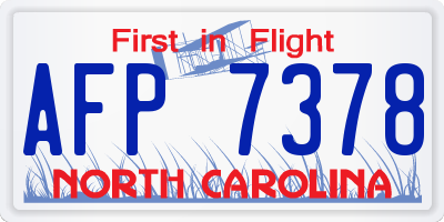 NC license plate AFP7378