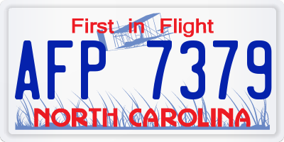 NC license plate AFP7379