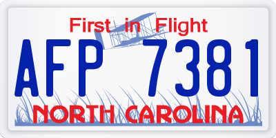 NC license plate AFP7381