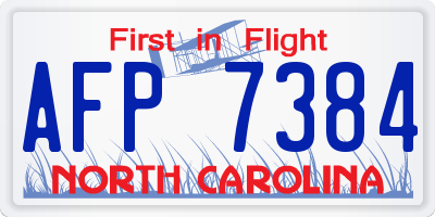 NC license plate AFP7384