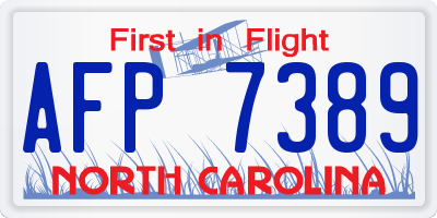 NC license plate AFP7389