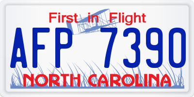 NC license plate AFP7390