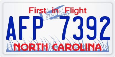 NC license plate AFP7392