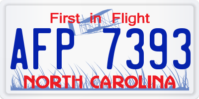 NC license plate AFP7393