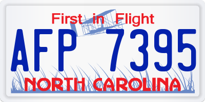 NC license plate AFP7395