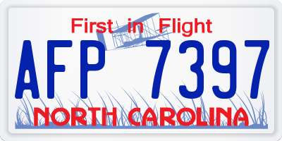 NC license plate AFP7397