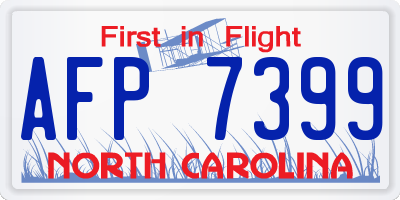 NC license plate AFP7399