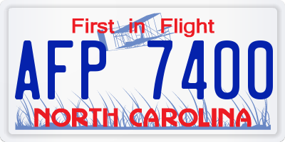 NC license plate AFP7400