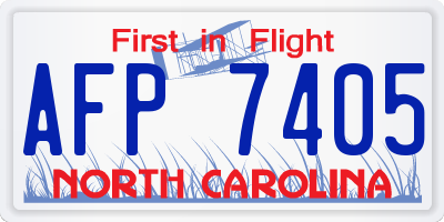 NC license plate AFP7405