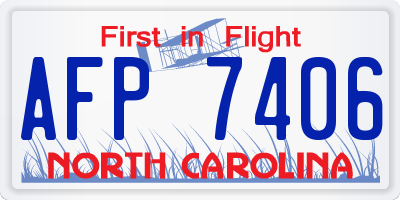 NC license plate AFP7406