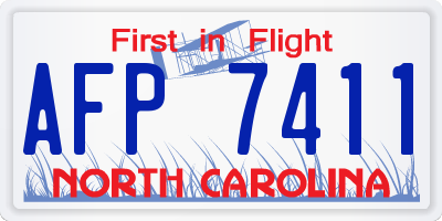 NC license plate AFP7411
