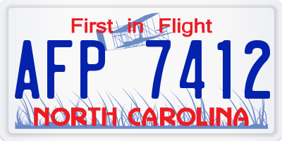 NC license plate AFP7412