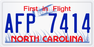 NC license plate AFP7414