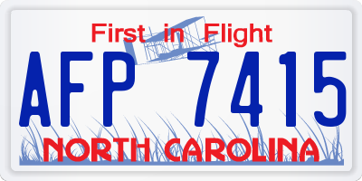 NC license plate AFP7415