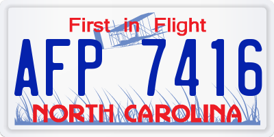 NC license plate AFP7416