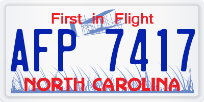 NC license plate AFP7417