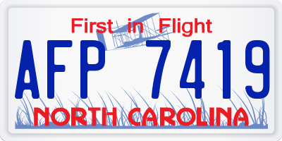 NC license plate AFP7419