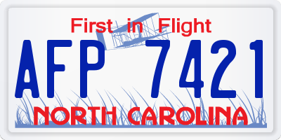 NC license plate AFP7421