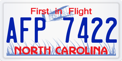 NC license plate AFP7422