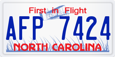 NC license plate AFP7424
