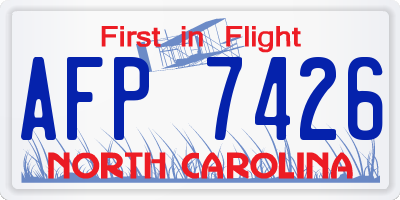 NC license plate AFP7426