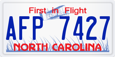 NC license plate AFP7427
